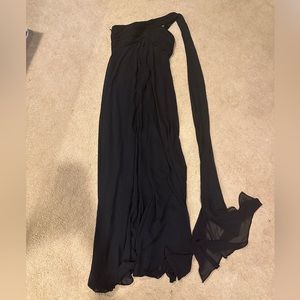 Amazon Black One shoulder Dress with drape on the arm